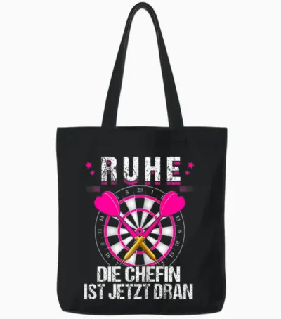 Women's Rest Die Chefin Ist Jetzt Dran, Darts Dartter Women's Dart T-Shirt, Black Tote Bags - Black