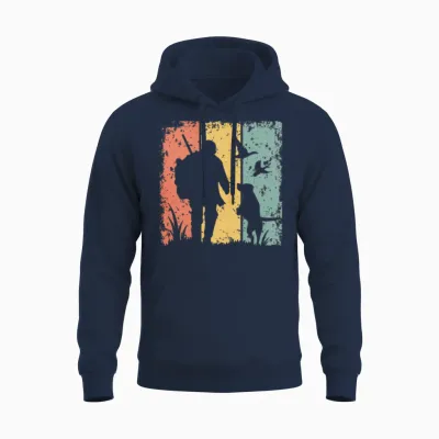 Hunting Retro Unisex Hoodie - Navy