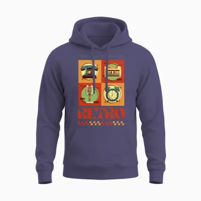 Retro Unisex Hoodie - Heather Sport Dark Navy