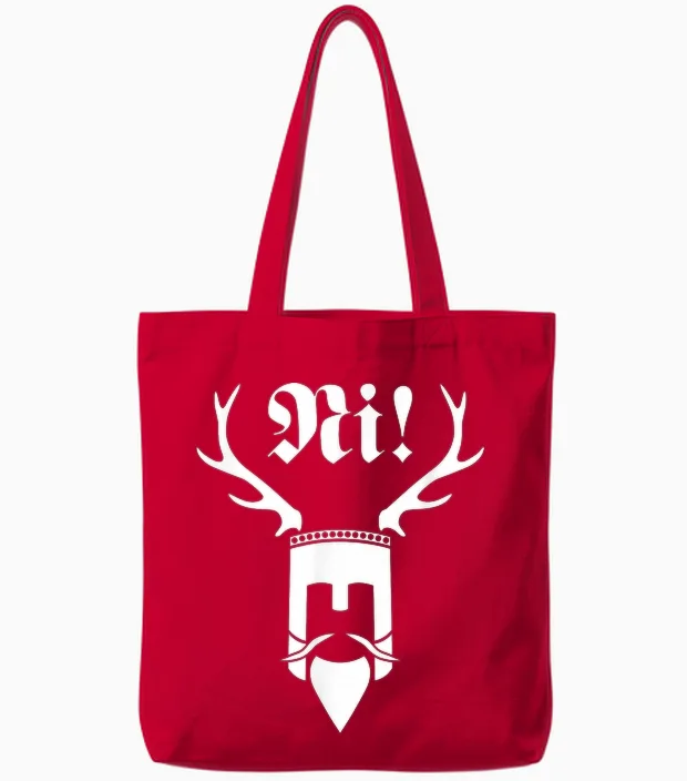 Monty Python Official Ni! Logo T-Shirt Small Tote Bags in Red