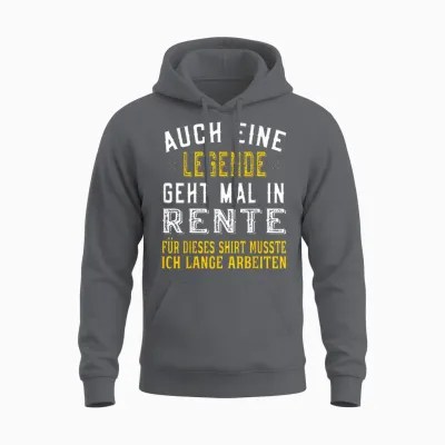 Rentner Spruch Auch Eine Legende Geht Mal in Rente Unisex Hoodie - Charcoal
