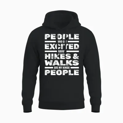 Hiking Trails Outdoor Hike Hiker Unisex Hoodie - Black