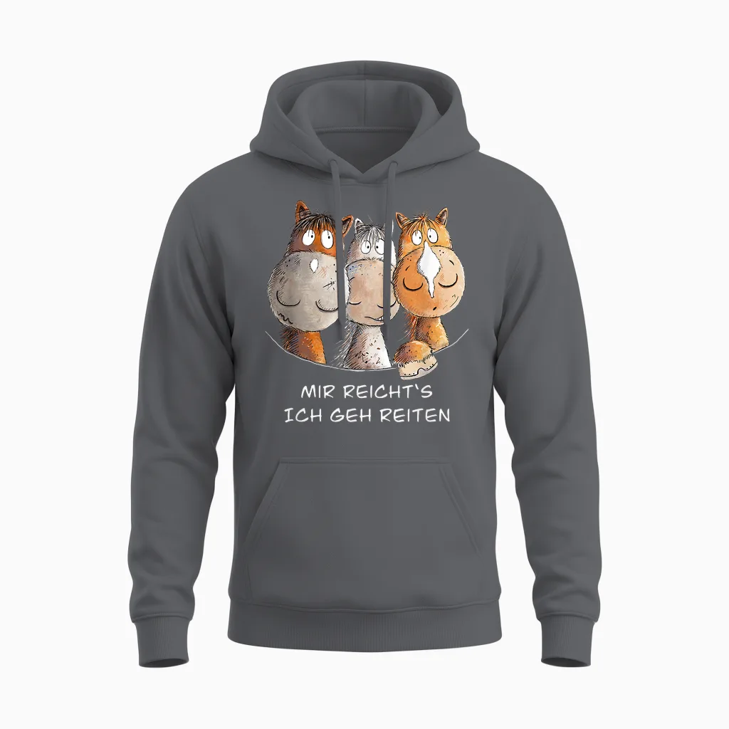 Mir Reichts Ich Geh Reiten Pferde Design I Funny Horse T-Shirt, Black Unisex Hoodie in Charcoal