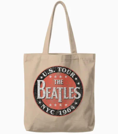 The Beatles Us Tour Nyc 1964 Short Sleeve Tote Bags - Natural