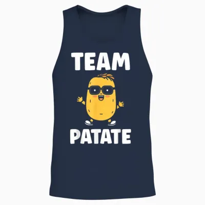 Funny Little Potato Quote Team Potato T-Shirt, Black, S Unisex Tank Top - Navy