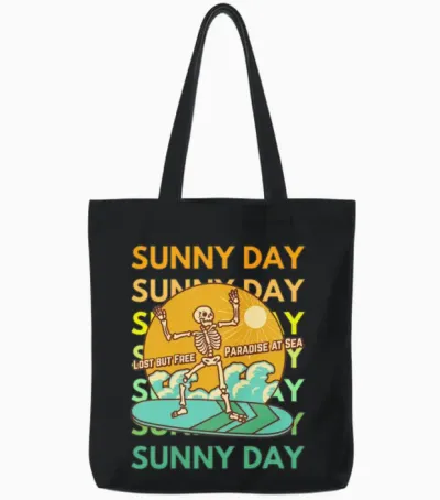 Sunny Day Vintage Tote Bags - Black