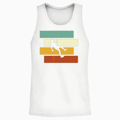Climbing Retro Unisex Tank Top - White
