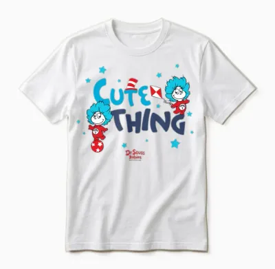 Dr. Seuss Babies Cute Thing Officially Licensed Unisex T-Shirt - White
