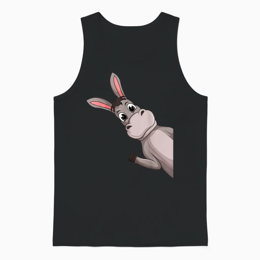 Esel Kinder Jungen Mädchen Unisex Tank Top in Black