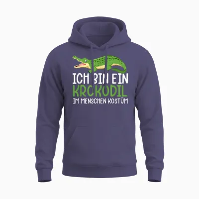 Ich Bin Ein Krokodil Im Menschen Kostüm Aligator Kostüm Unisex Hoodie - Heather Sport Dark Navy