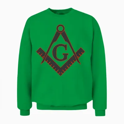 Freemason Square Compasses Combi Grey Orange Unisex Sweatshirt - Irish Green
