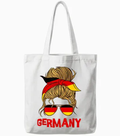Germany for Girls Germany Flag for Women Germany T-Shirt, Black Tote Bags - White