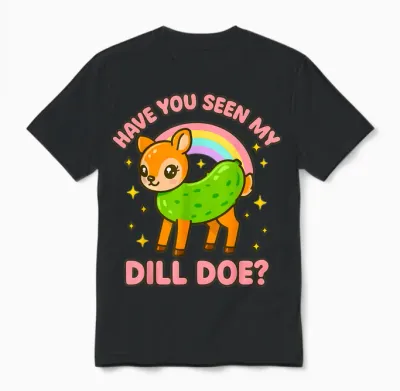 Dill Doe Unangemessene Frauen Lustige Gurke Schmutziger Humor Für Erwachsene Unisex T-Shirt - Black