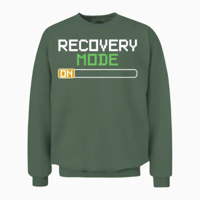 Recovery Mode on Get Well Gifts Funny Injury Unisex Sweatshirt - Military Green