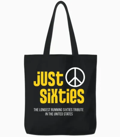 Just Sixties - Long Island Sixties Band Tote Bags - Black