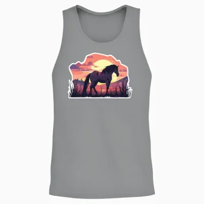 Horse Horses Ross Gaul Riding Horse Head Rider Unisex Tank Top - Sport Grey