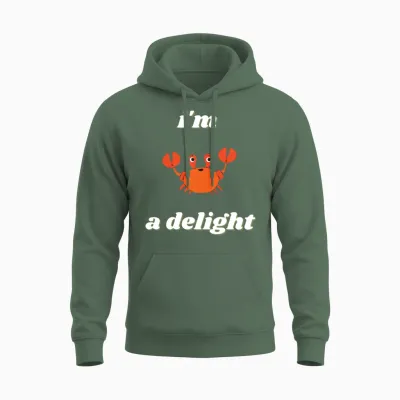 Vintage I'm a Delight Funny Gift Ideas Unisex Hoodie - Military Green