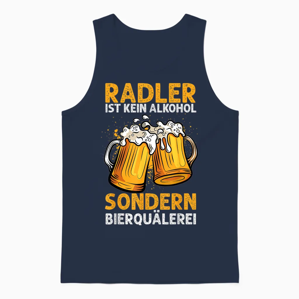 Biertrinker Trinken Bier Geschenkideen & Designs Herren & Damen Unisex Schwarz Kurzarm T-Shirt Radler Ist Kein Alkohol Sondern Bierquälerei Bier Party Unisex Tank Top in Navy