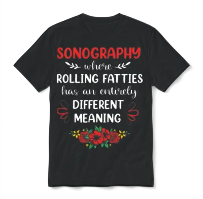 Medical Quote Flower Funny Vascular Sonographer Unisex T-Shirt - Black
