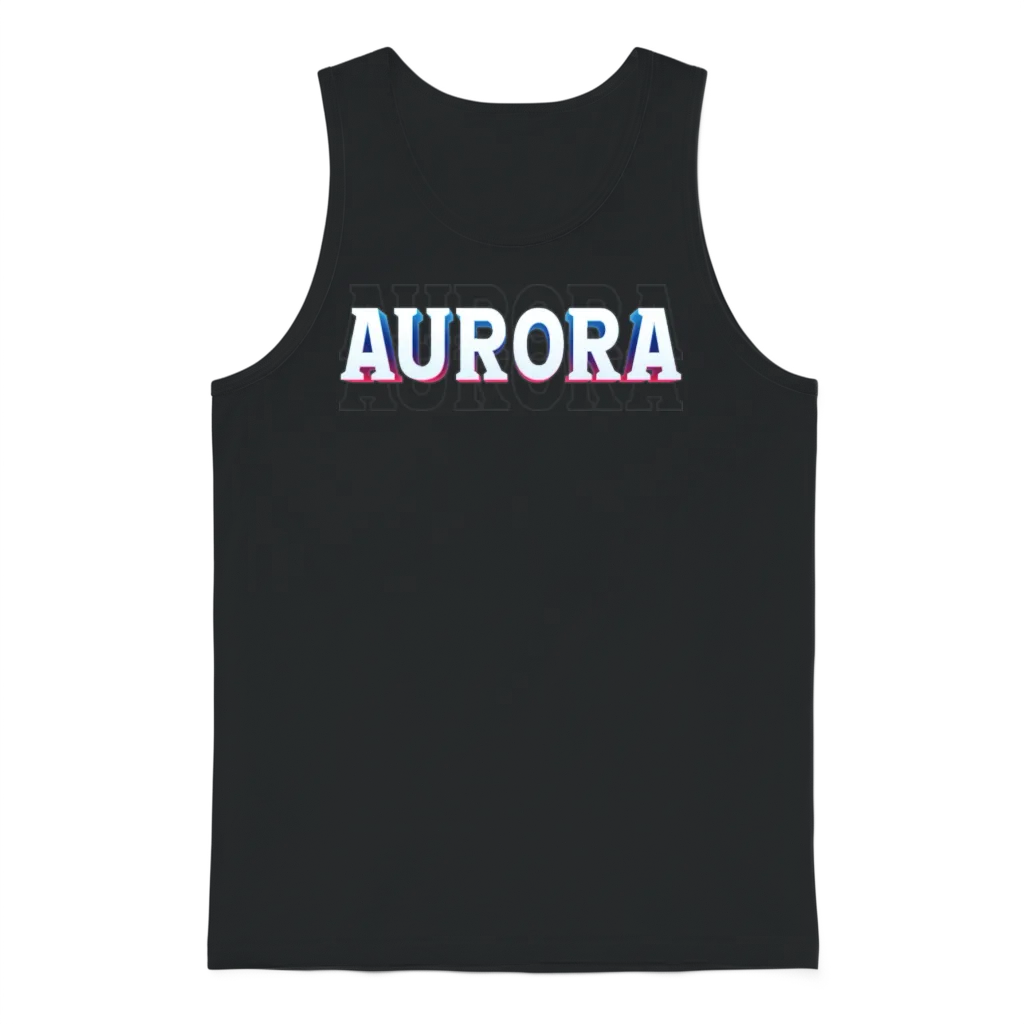 Retro - Aurora Unisex Tank Top - Black