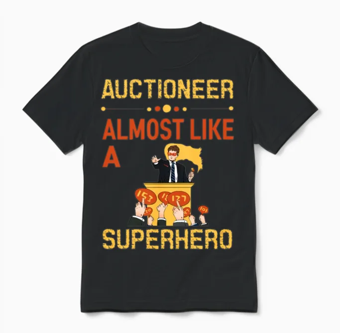 Funny Auctioneer Unisex T-Shirt in Black