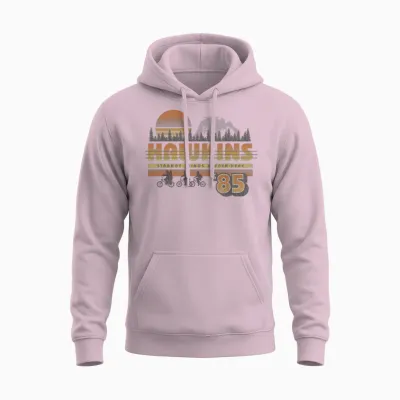 Netflix Stranger Things Hawkins Strange Things 85 Retro Unisex Hoodie - Light Pink