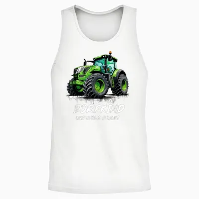 Dorfkind Traktor Design Landwirt & Bauern Trecker Geschenk Unisex Tank Top - White