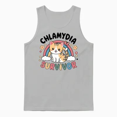Chlamydia Survivor Inappropriate Adult Humor Unisex Tank Top - Ash