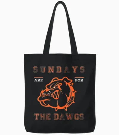 Sundays Are for the Dawgs Cleveland Ohio Present Dawg Tote Bags - Black