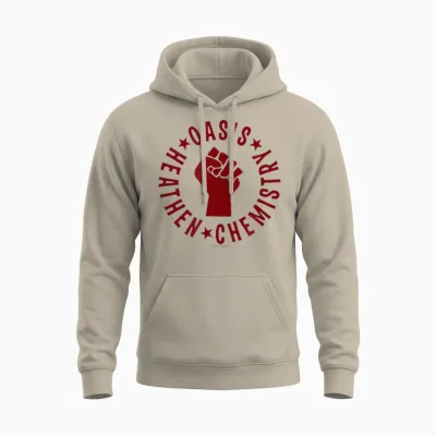 Oasis Amazon Exclusive Heathen Chemistry 2002 Olive Unisex Hoodie - Sand