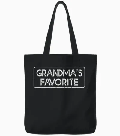 Grandma's Favorite Grandchild Funny Grandson Granddaughter Tote Bags - Black