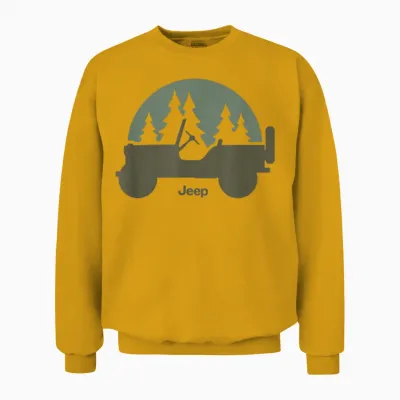 Jeep Willys Trees Unisex Sweatshirt - Gold
