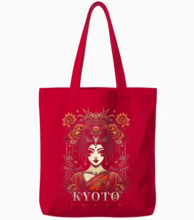 Kyoto, Japan, Geisha, Jugendstil Tote Bags - Red