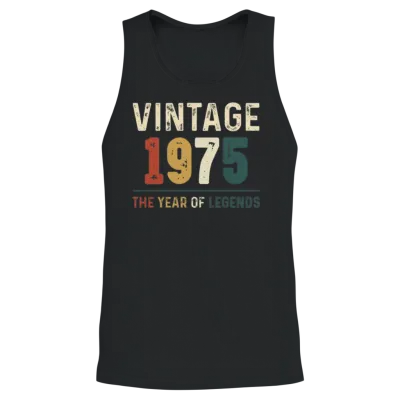 49 Years Old Vintage 1974 49th Birthday Gifts Unisex Tank Top - Black