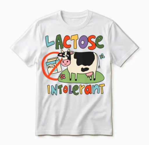 Lactose Intolerant Funny Sarcastic Meme Unisex T-Shirt in White
