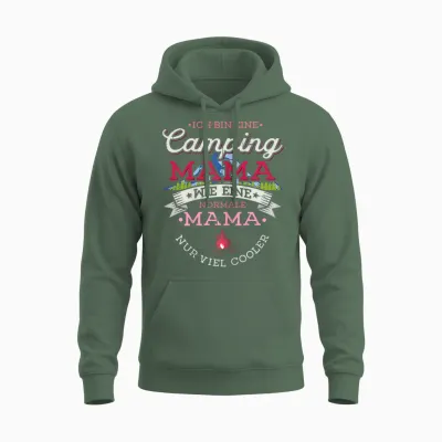 Ich Bin Eine Camping Mama Zelten Camper Coole Camperin Unisex Hoodie - Military Green