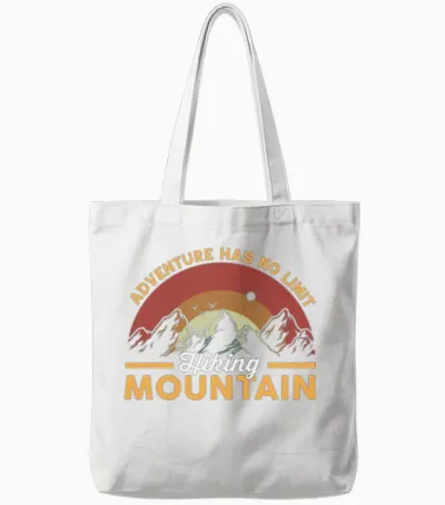 Adventure Has No Limit Hiking Mountains Tote Bags - White