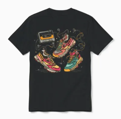 Retro Shoes Unisex T-Shirt - Black