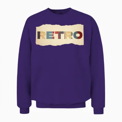 Retro Colorblock Letters Unisex Sweatshirt - Purple