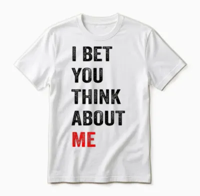 T-Shirt with German Text "ich Wette Du Denkst an Mich, White Unisex T-Shirt - White