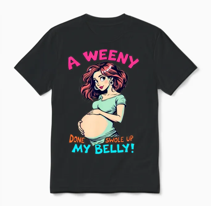 Pregnancy Unisex T-Shirt in Black