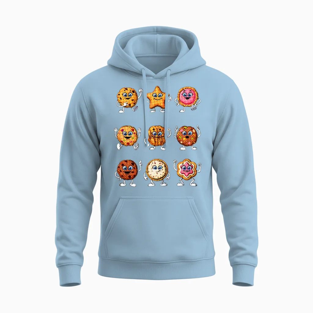Funny Cookies Unisex Hoodie in Light Blue