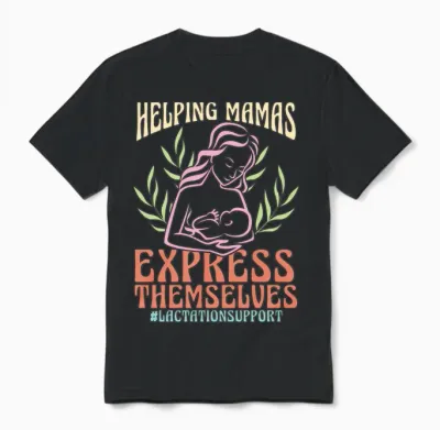 Lactation Consultant Helping Mamas Express Nursing Unisex T-Shirt - Black