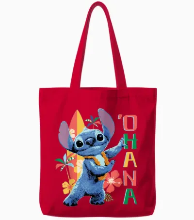 Disney Lilo & Stitch Live Action Movie 'ohana Hula Beach Tote Bags - Red