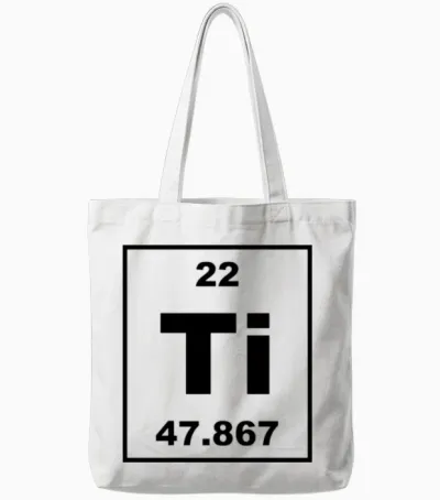 Ti (titanium) - Small Tote Bags - White