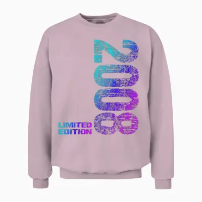 15th Birthday 2008 Limited Edition Boy Girl T-Shirt, Black Unisex Sweatshirt - Light Pink