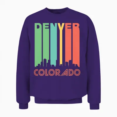 Retro Denver Skyline Unisex Sweatshirt - Purple