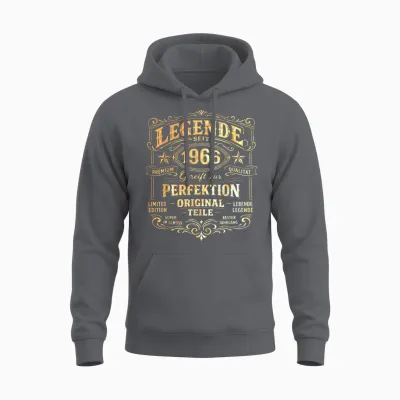 60th Birthday Man Woman 60 Years Decoration 1966 Gift Funny Unisex Hoodie - Charcoal