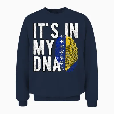 Funny It's in My Dna Bosnien Und Herzegowina Flagge Fingerabdruck Unisex Sweatshirt - Navy