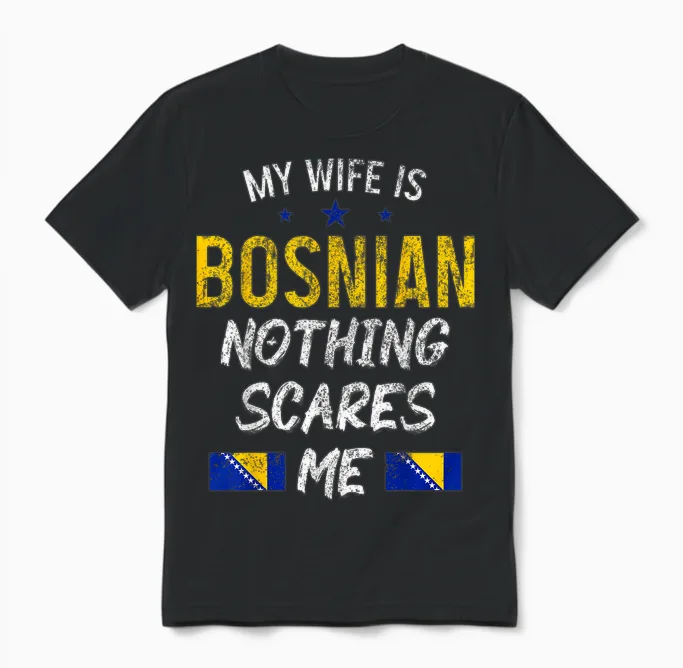 Bosnien Herzegowina Bosnische Frau Stolz Wurzeln Lustig Unisex T-Shirt in Black